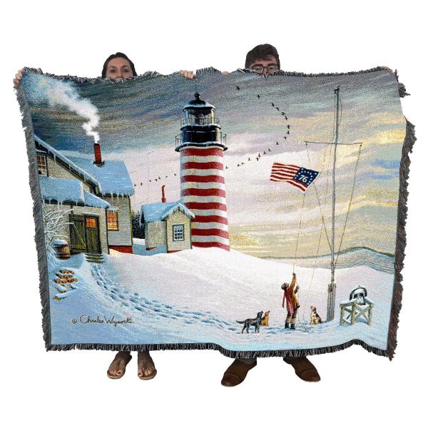 【並行輸入品】Charles Wysocki作 Pure Country Weavers West Quoddy Lighthouse ブランケ
