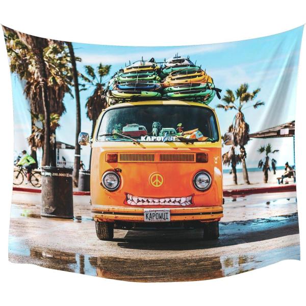 【並行輸入品】RoomMates サーフバン 大型タペストリー RoomMates TAP4001LG Surf Van Large Tapes