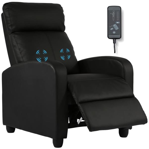 【並行輸入品】 HCY Massage Recliner Chair Padded Wide Seat Sofa Wingback Single