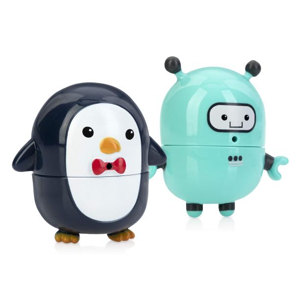 商品名: Nuby Silly Squirts お風呂おもちゃ 掃除が簡単 子供のおもちゃ ロボットとペンギン 2個 Nuby Silly Squirts Bath Toys, Easy to Clean Children's Toy, R...