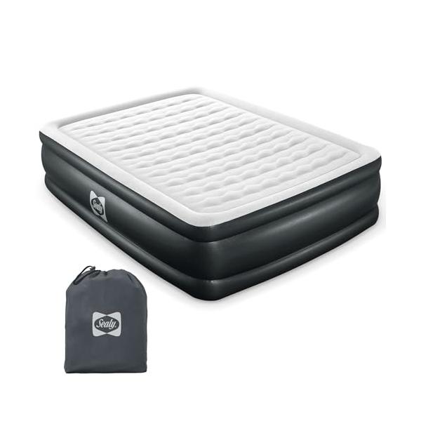 【並行輸入品】 Sealy Tritech Queen Sized 20" Air Mattress Bed 2 Person w/Built