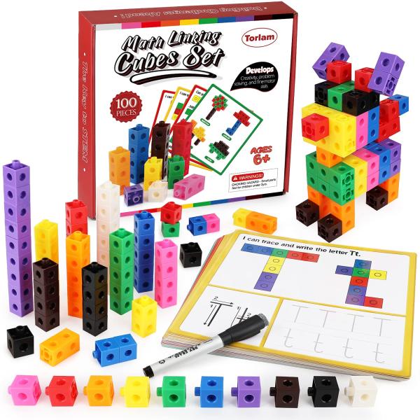 商品名: Torlam Math Cubes Math Manipulatives Activity Set, Number Blocks Counting Toys Snap Linking Cube Connecting Blocks ...