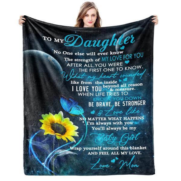 【並行輸入品】Gift for My Daughter Blanket from Mom as Birthday Present I Love