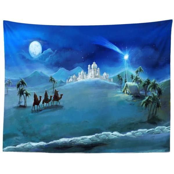 【並行輸入品】 BELECO Christmas Night Nativity Tapestry Wall Hanging Desert Cot