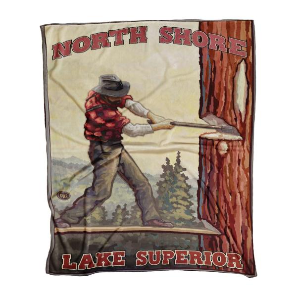 【並行輸入品】 North Shore Minnesota Lake Superior Tree Chopper Ultra Fleece Be