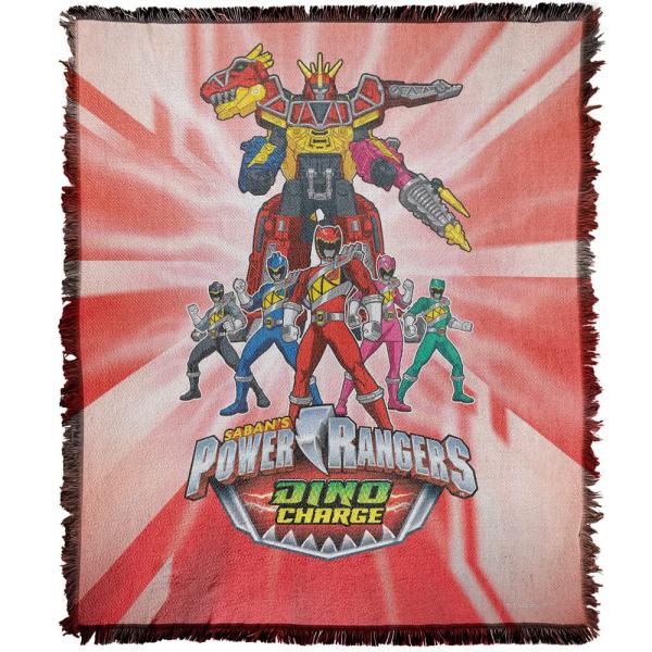 【並行輸入品】 LOGOVISION Power Rangers Blanket, 50"x60" Dino Ranger Woven Tape
