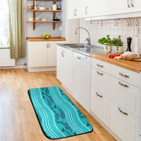 【並行輸入品】 Dolphins On The Bottom of The Sea Rugs Non Slip Rubber Backing H