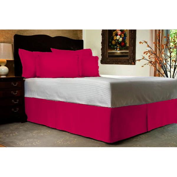 【並行輸入品】 King Size Hot Pink Solid 1 Piece Wrap Around Pleated Bed Skirt 1