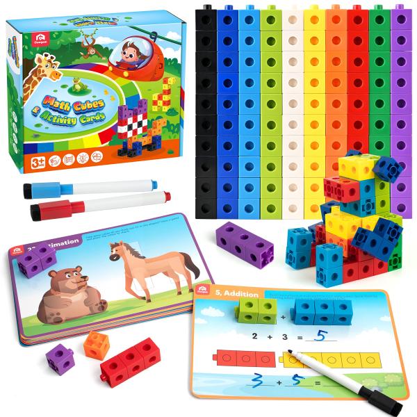 商品名: Coogam Math Cubes, Manipulatives Number Counting Blocks with Activity Snap Linking Cube Math Construction Toy Gift ...