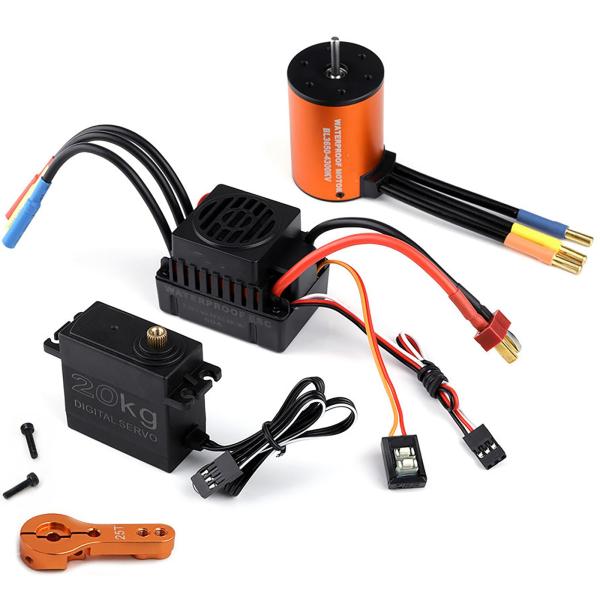 商品名: GoolRC コンボセット 3650 4300KV モーター 60 ブラシレス ESC 20kg サーボ 25Tサーボアーム付き 1/10 RCカー トラック オフロード用 GoolRC 3650 Brushless Motor ...