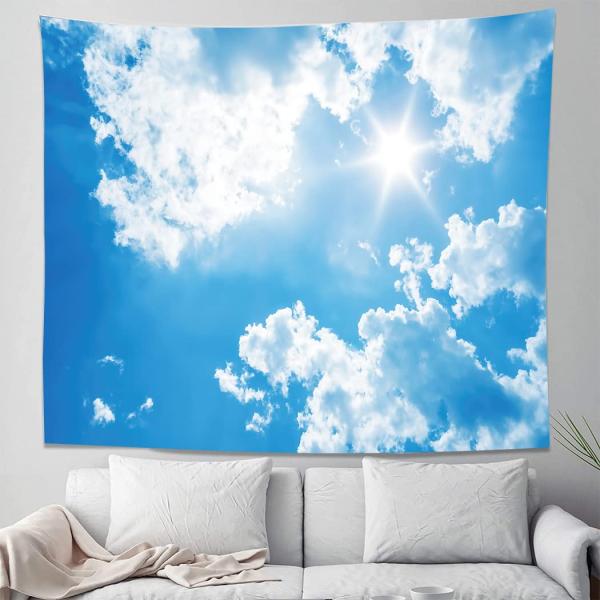 【並行輸入品】 YISUMEI Sky Tapestry, Sun Blue Sky White Clouds Wall Hanging, Na