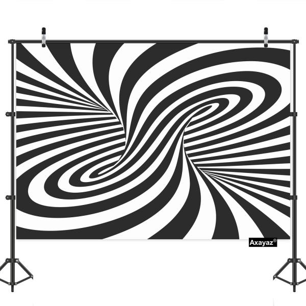 【並行輸入品】Axayaz Black White Spiral Tapestries Geometric 3D Tunnel Wall Han