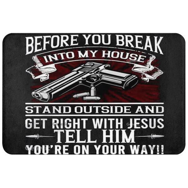【並行輸入品】 Bathroom Doormat Indoor Before You Break Into My House Props Coo