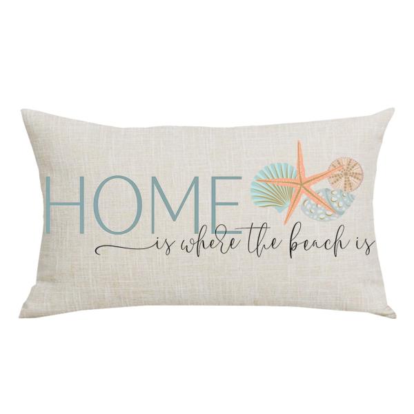 【並行輸入品】 WENIANRU Blue Black Word Art Home is Where The Beach is Summer H