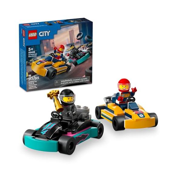 商品名: LEGO City ゴーカートとレースドライバーのおもちゃプレイセット、ドライバーミニフィギュア2体、レーシングカーカーおもちゃ、楽しいレースカーおもちゃ、5歳以上の子供へのギフト、60400 LEGO City Go-Karts...