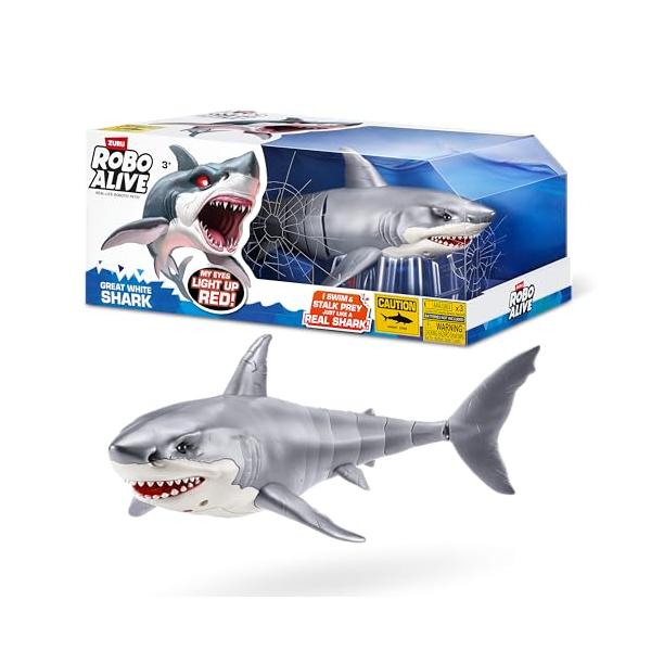 商品名: ZuruのRobo Alive グレートホオジロザメシリーズ1 バッテリー駆動ロボットライトアップサメ、サマープール&amp;バストイ Robo Alive Great White Shark Series 1 by Zuru, ...
