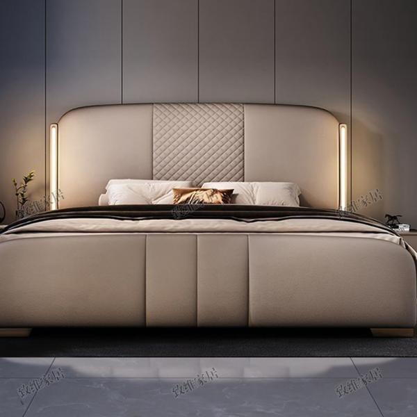 【並行輸入品】 OUDINI LED Modern Simplicity Double Wedding Bed Queen Bed Frame