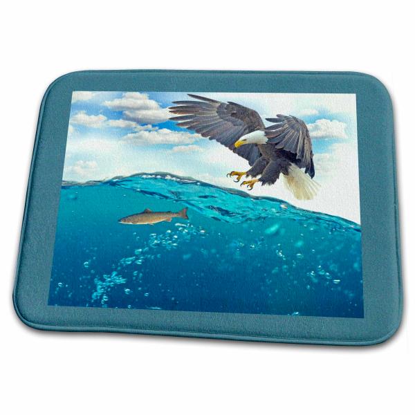 【並行輸入品】 3dRose Bathroom Bath Rug Mat Hawk Hunting a Fish Wild Design A