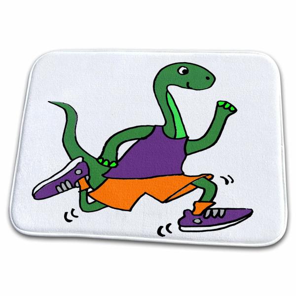 【並行輸入品】 3dRose Bathroom Bath Rug Mat Funny Cute Brontosaurus Jogging i
