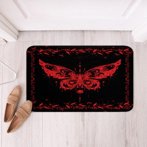 【並行輸入品】 Feelyou Boho Red Butterfly Soft Fleece Door Carpet Bohemian Moth
