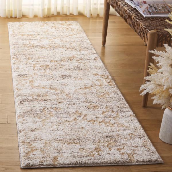 【並行輸入品】 SAFAVIEH Ravine Shag Collection Runner 2'3" x 8', Beige &amp; Ivor