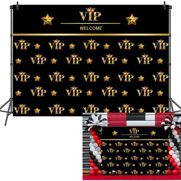 【並行輸入品】BAIFNEZ 8x6フィート VIP レッドカーペット イベント背景 ロイヤルクラウン ブラックゴールドフィルム 音楽 セレブ