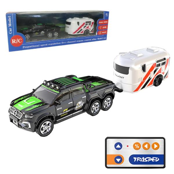 商品名: リモコンカー 1/64 小型 RCカー 子供用 6歳以上 USB充電式 2.4GHz 3速 調節可能 合金 RCトレーラー おもちゃ ライト付き (8801A トレーラー付き) Park10 Toys 1/64 RC Car Al...