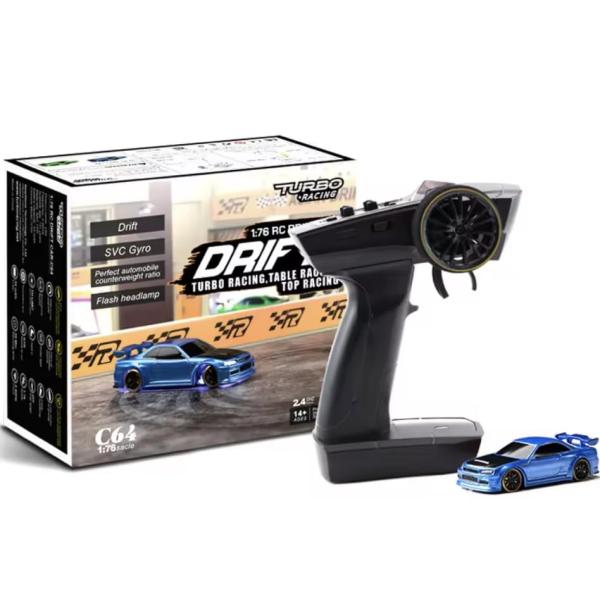 商品名: ヘリダイレクト ターボ レーシング 1/76スケール ドリフト RCカー オンロード 2WD ジャイロミニフルプロポーショナルステアリング付き 2.4GHZ リモートコントロール RTR - リモートコントロールカー、RCドリフト...