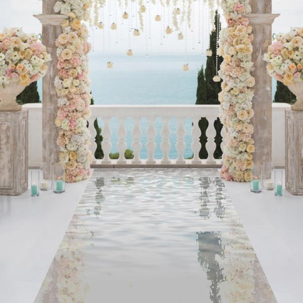【並行輸入品】 3 x 65ft Aisle Runner for Wedding Ceremony, Double Sided Reflect