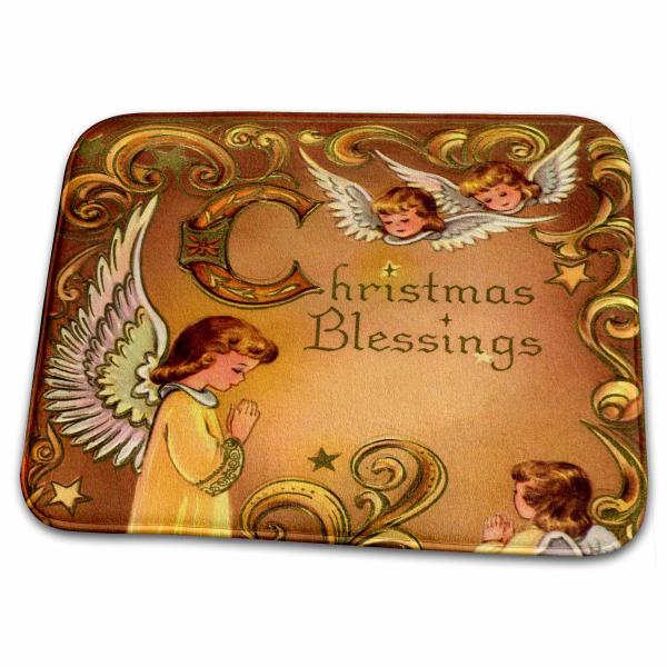 【並行輸入品】 3dRose Bathroom Bath Rug Mat Child Angels and Christmas Blessi
