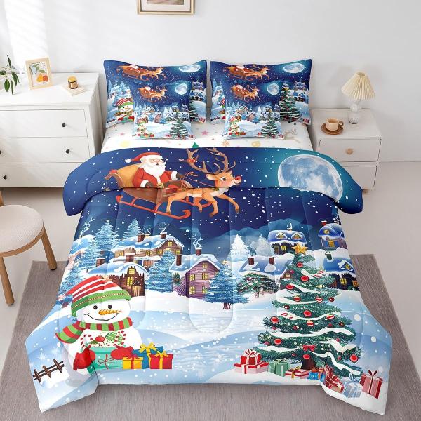【並行輸入品】 Erosebridal Christmas Tree Bed in a Bag Queen Comforter Set 7 Pi