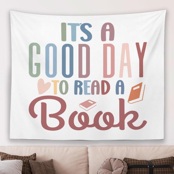 【並行輸入品】MNASAIOO It's A Good Day to Read A Book 教室 壁タペストリー 吊り下げ インスピレーション
