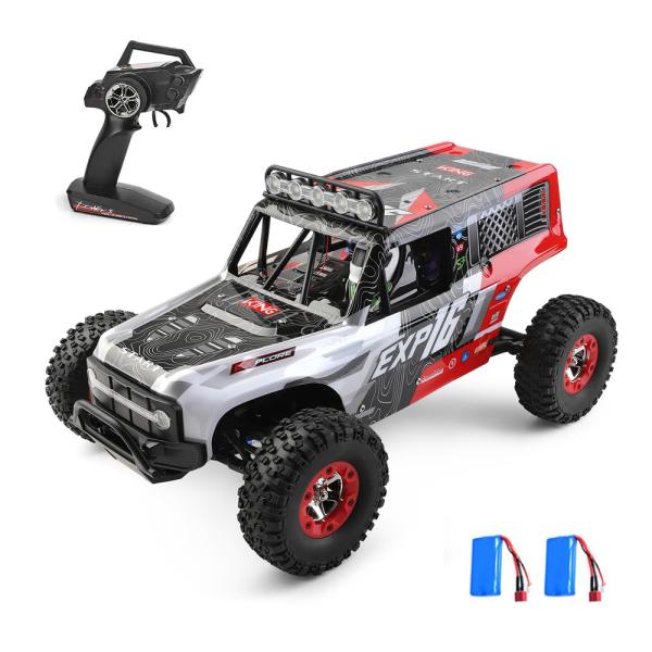 商品名: GoolRC WLtoys 124006 RCカー 1:12スケール リモコンカー 4WD 40KM/H 高速RCトラック 2.4GHz オフロード RCクローラー RTR LEDライトとバッテリー2個付き 大人用 (レッド) G...