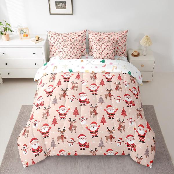 【並行輸入品】クリスマス キッズ 寝具7点セット サンタクロース ベッドセット 男の子 女の子 クリスマスツリー 鹿 装飾 ベッド・イン・バッグ