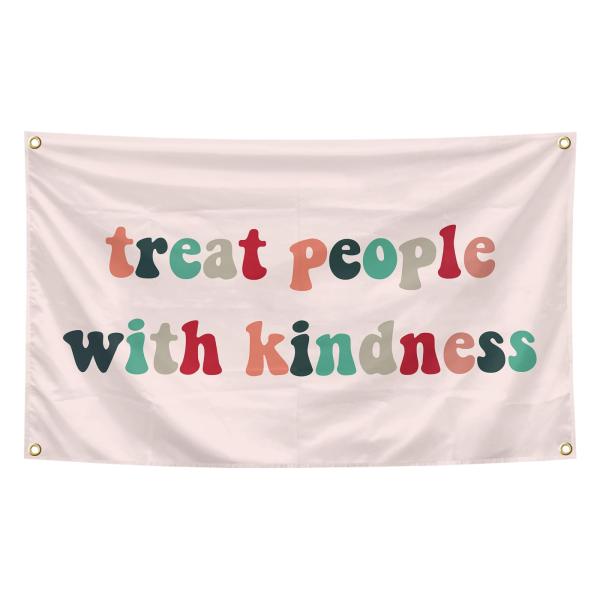 【並行輸入品】Funny Treat People with Kindness タペストリー 3×5フィート 屋内外タペストリー 真鍮グロメット