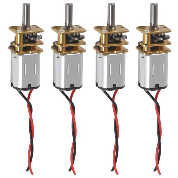 商品名: ミニマイクロN20ギアモーター DC 3V-6V 低速フルメタルギアボックス マイクロモーター RCカー ロボットモデル DIY エンジントイ用 4個 (端子なし) 4pcs Mini Micro N20 Gear Motor D...