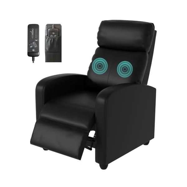 【並行輸入品】 Massage Recliner Chair, Single Sofa Chair with Remote Control, C