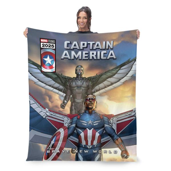 【並行輸入品】Northwest Marvel キャプテンアメリカ キャプテンコミック シルクタッチ スローブランケット、オールシーズンで快適