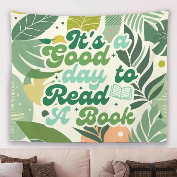 【並行輸入品】 MNASAIOO It's A Good Day to Read A Book Classroom Wall Tapestry