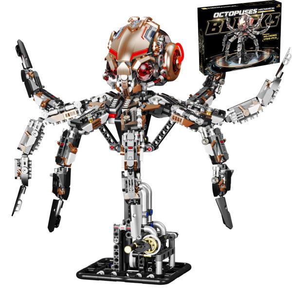 商品名: CSNRHG 機械式タコ組み立てブロックセット ? DIYスチームパンクロボットモデル 可動触手付き STEMエンジニアリングキット 大人と子供向け コレクターへのユニークなギフト CSNRHG Mechanical Octopu...