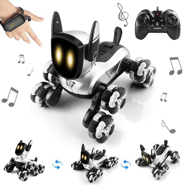 商品名: EversaleT ラジコンロボット犬 子供用 EversaleT Robot Dog Toy, 2.4GHz 8WD Gesture Sensing rc Stunt car with LED Eyes, 360°Rotate ...