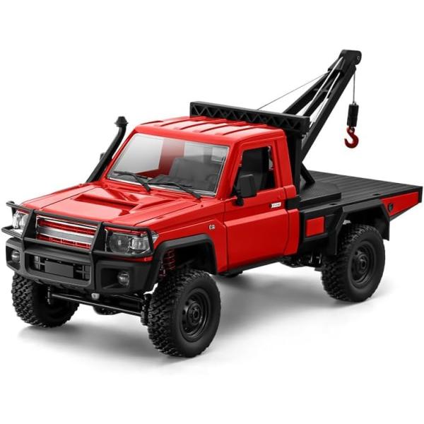 商品名: MN-82T 1/12 RCクレーン、2.4G フルプロポーショナル 4WD RTR リモートコントロールクローラーカー、機能クレーン、リフティング可能なフック&amp;2速 - エンジニアリング愛好家への建設車両ギフト (レッド...