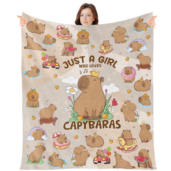 【並行輸入品】Wxiben カピバラギフトブランケット 女性用 Just A Girl Who Loves Capybaras Throw