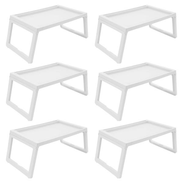 【並行輸入品】 6 Pack Foldable Bed Tray Table, Serving Tray Snack Table with Fo