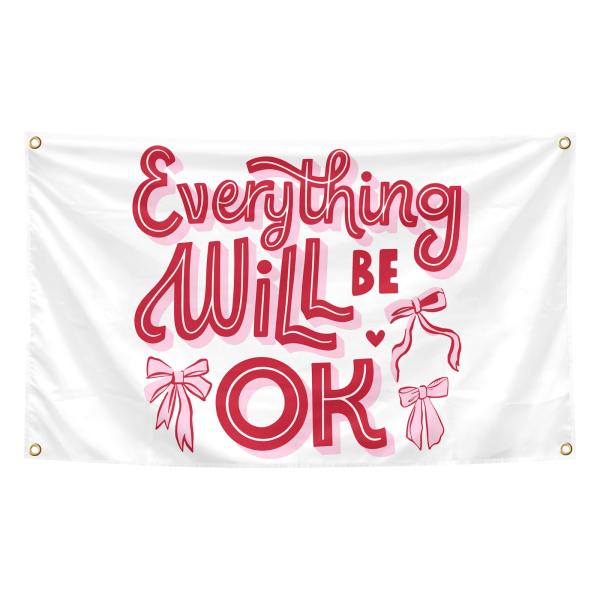 【並行輸入品】 Everything Will Be Ok Inspirational Motivational Tapestry 3×5 Fe