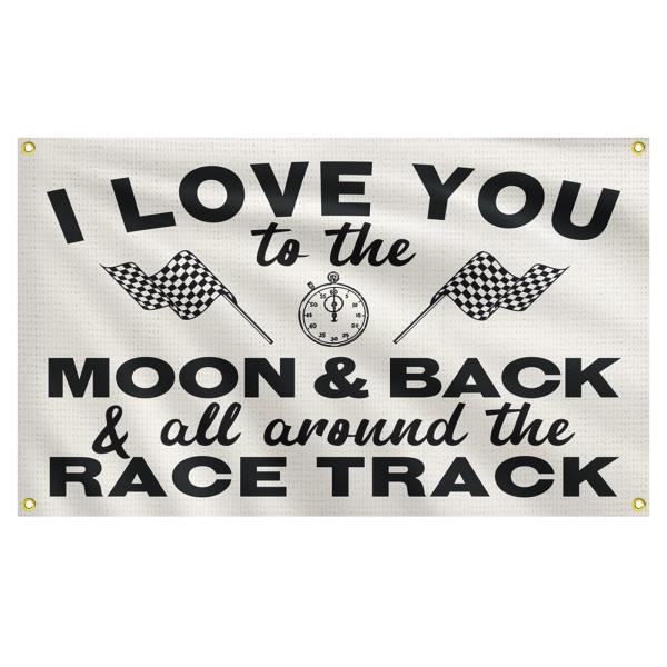 【並行輸入品】 I Love You To The Moon Back Race Track Funny Poster Durable Man