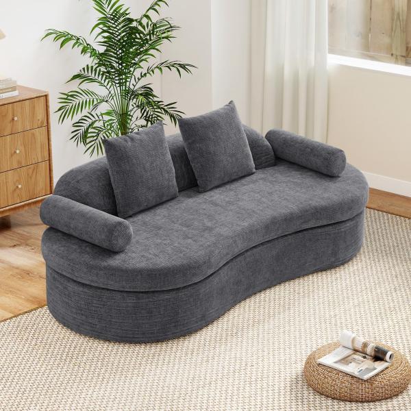 【並行輸入品】 AVZEAR 78" Curved Loveseat Sofa, Modern 2 Seater Cloud Couch for