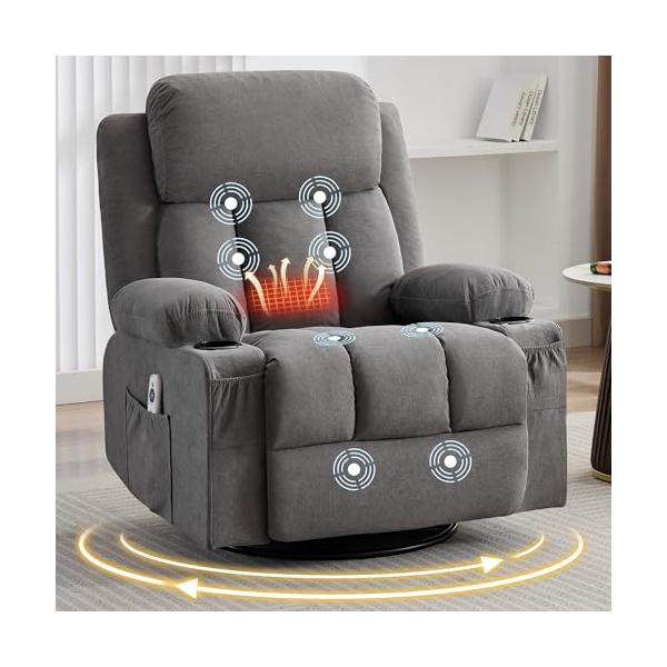 【並行輸入品】 Massage Recliner Chair with Vibration Massage and Lumbar Heating