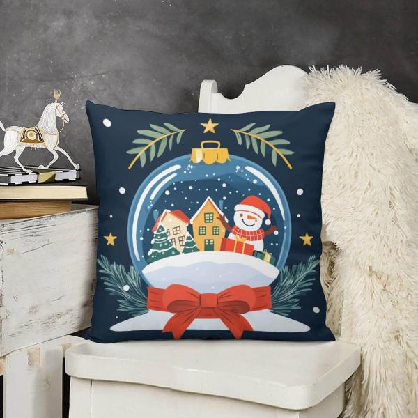 【並行輸入品】 HighonHi 22 "x22 Pillowcase Snowman in A Snow Globe Outdoor Deco
