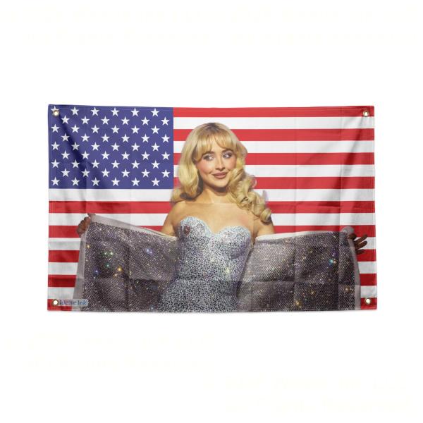 【並行輸入品】 Sabrina Carpenter Singer USA Flag Wall Hanging Tapestry Room Dec
